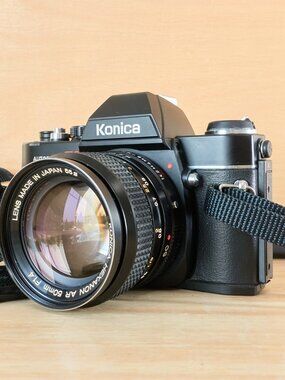 Konica Autoreflex TC 35mm SLR Camera Hexanon AR 50mm f/1.4 Tested Working